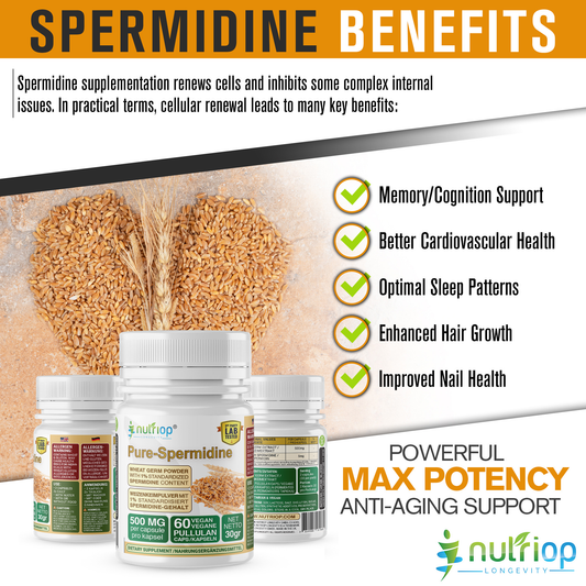 Nutriop® Pure Spermidine - Max Potency -10mg - 30 servings